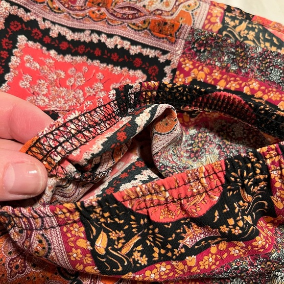 Vintage Y2K Pink, Black & Orange Bohemian Patchwork Midi A-Line, Skirt Size 14 - Picture 10 of 10